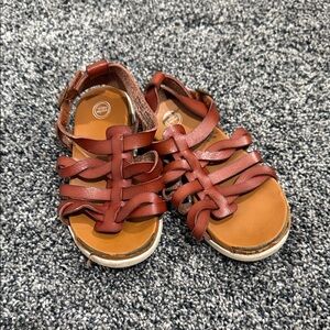 Brown Leather Kids Sandals